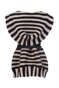Striped Crinkled Hoodie Jacket - Tastes Like Couture