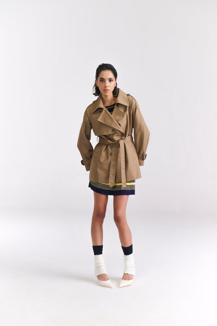 Khaki Short Trench Coat - Tastes Like Couture