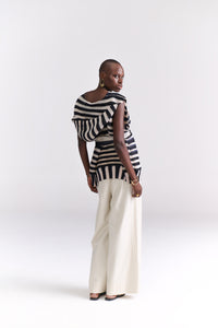 Striped Crinkled Hoodie Jacket - Tastes Like Couture
