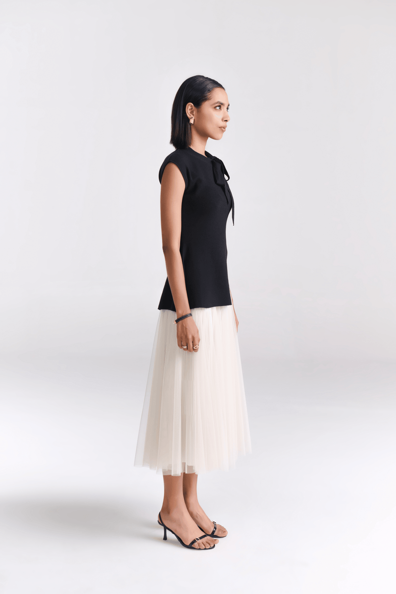 Ivory Tulle Midi Skirt - Tastes Like Couture