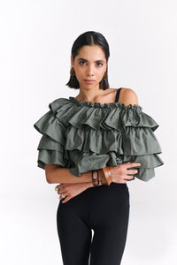 Ruched Peasant Off-Shoulder Top - Tastes Like Couture