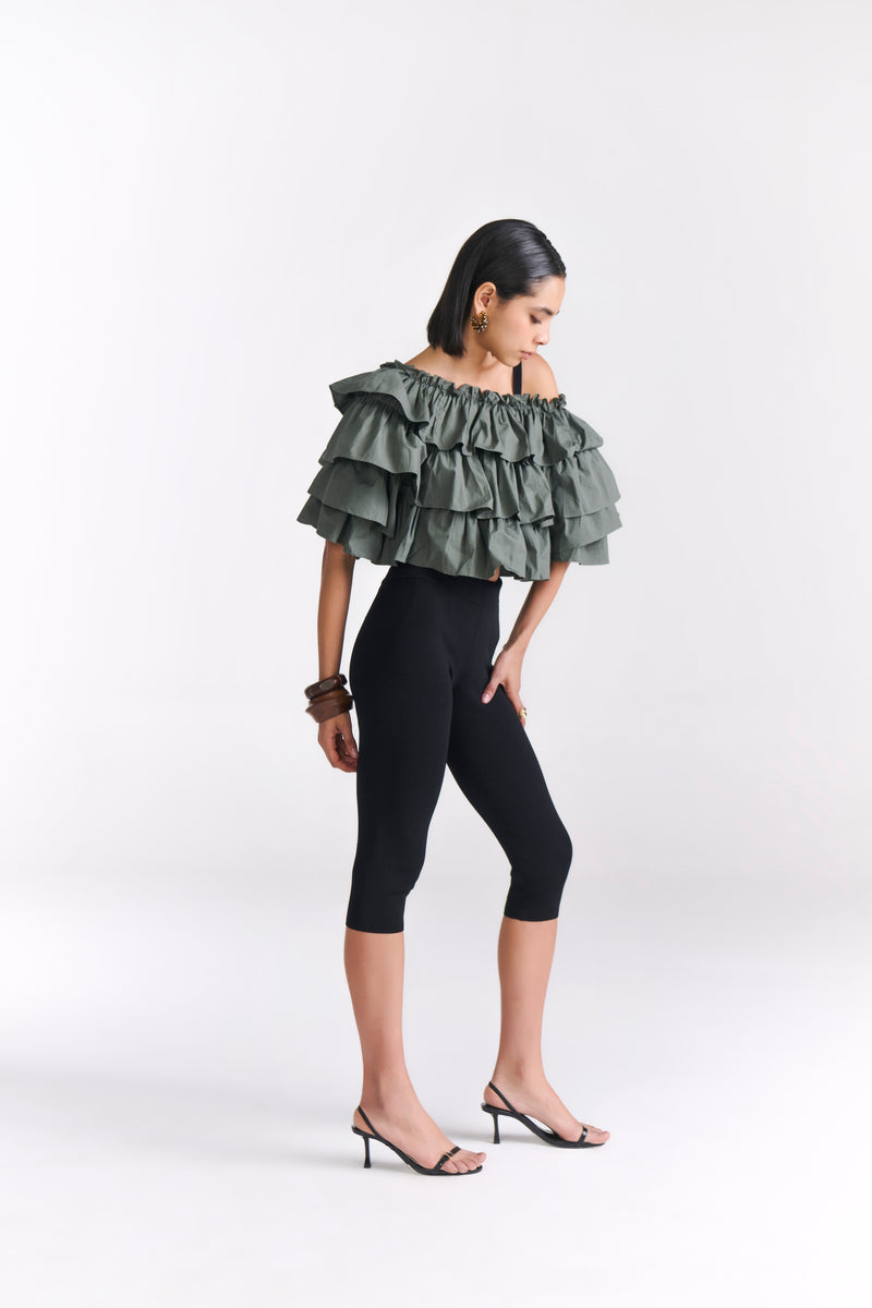 Ruched Peasant Off-Shoulder Top - Tastes Like Couture