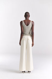 Beige Rhinestone Knit Tank Top