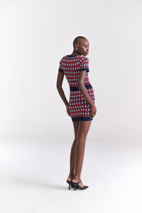 Airplane Motif Knit Dress