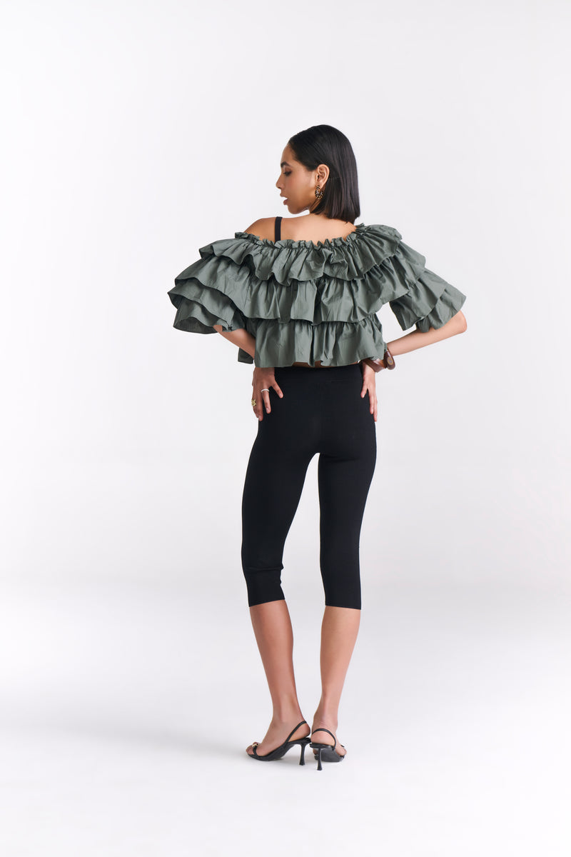 Ruched Peasant Off-Shoulder Top - Tastes Like Couture