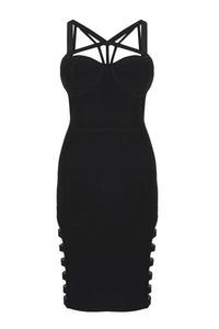 Black Bodycon Dress with Cut-Out Details