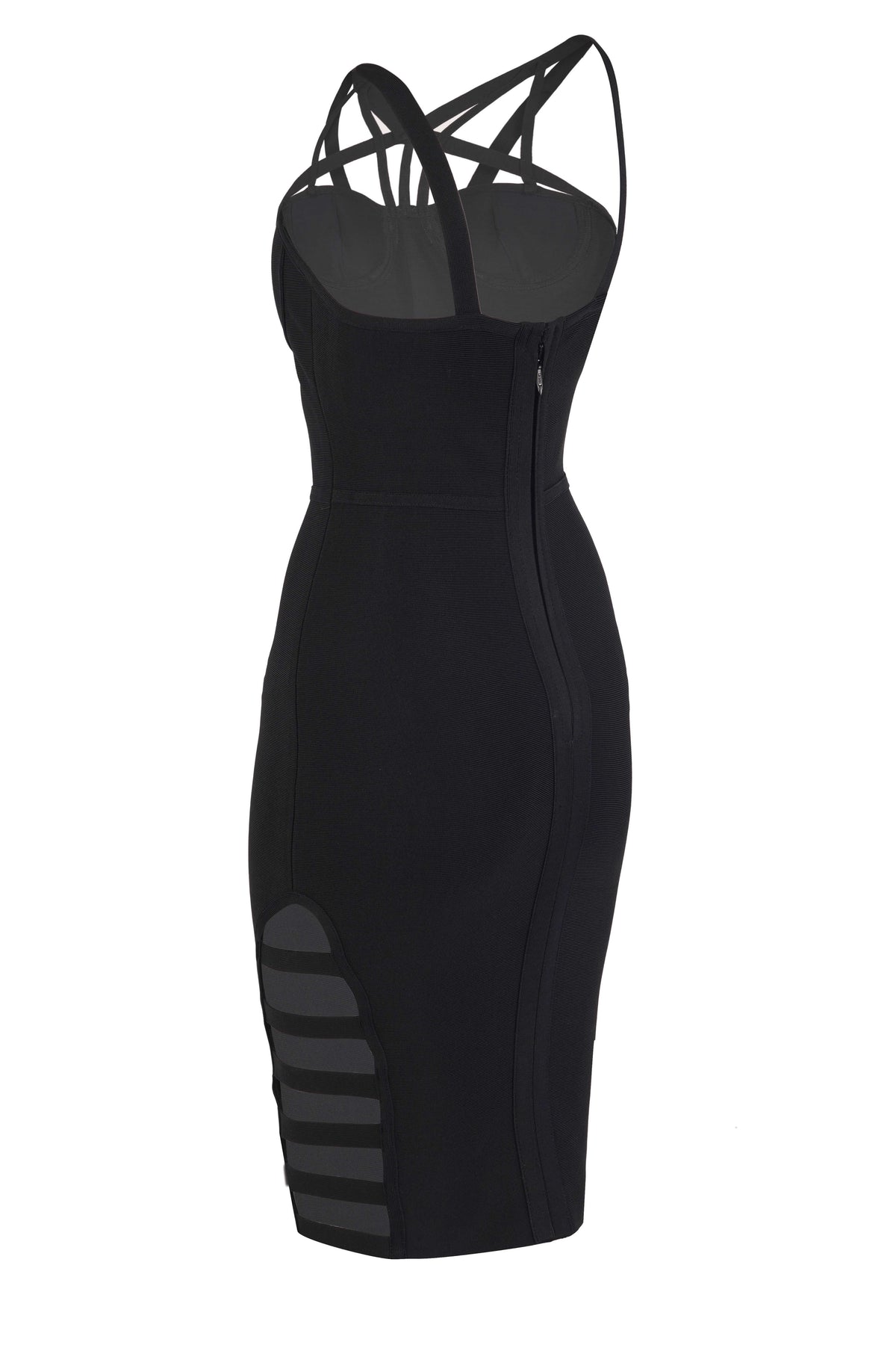 Black Bodycon Dress with Cut-Out Details