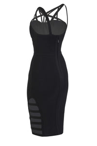 Black Bodycon Dress with Cut-Out Details