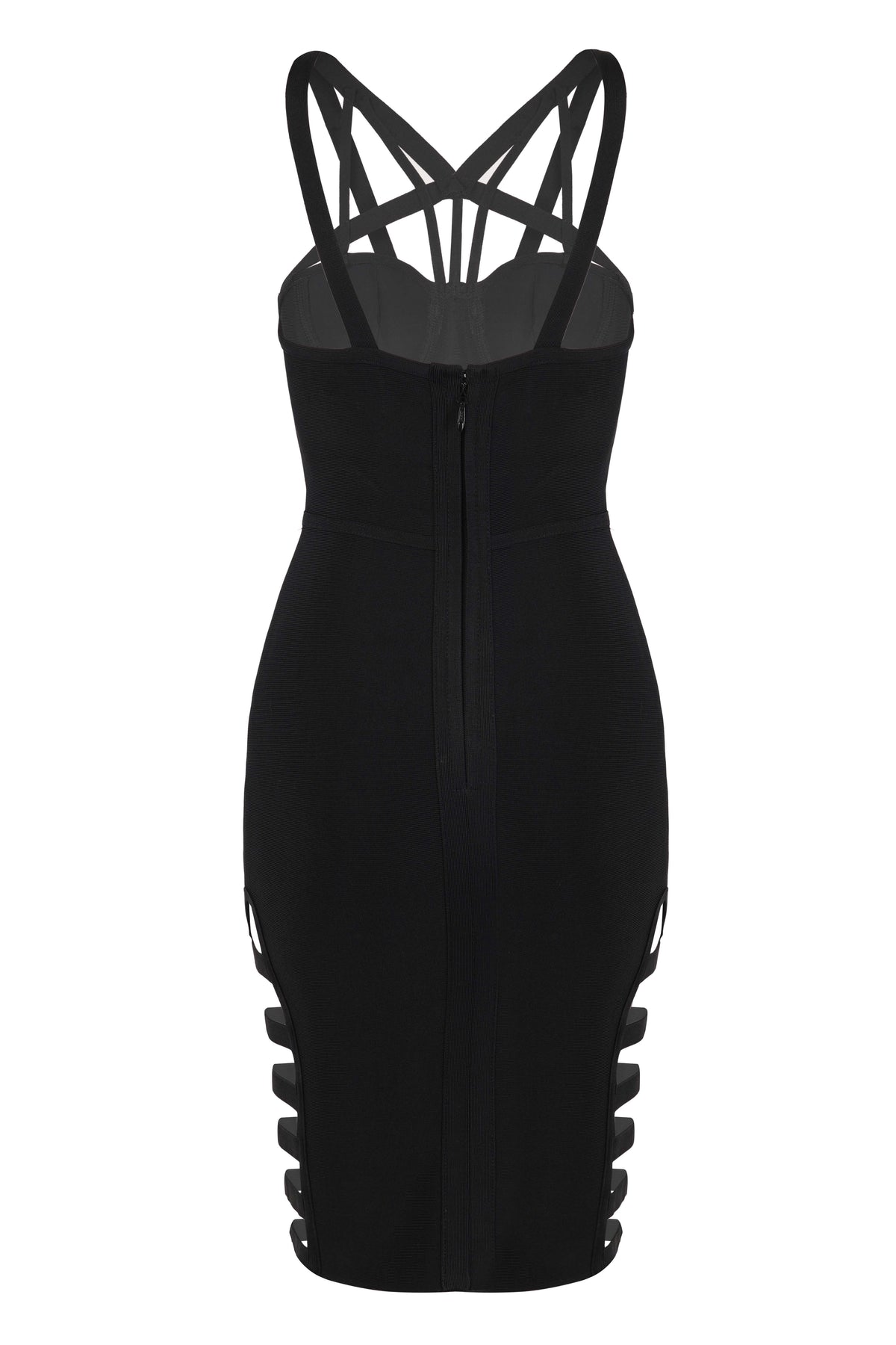 Black Bodycon Dress with Cut-Out Details