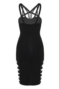 Black Bodycon Dress with Cut-Out Details