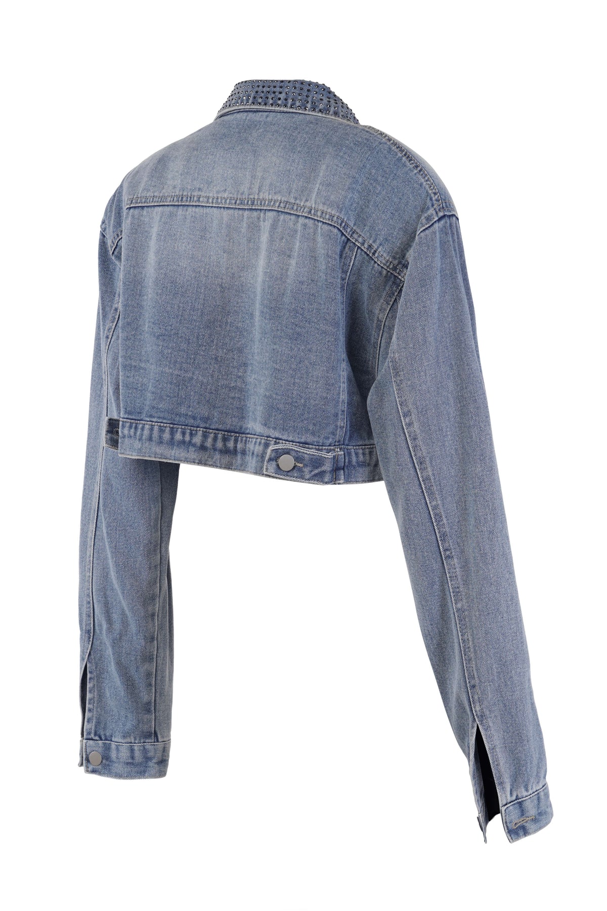 Blue Denim Jacket with Rhinestone Detail