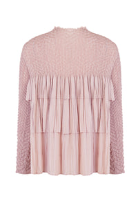 Blush Pink Crinkled Full Sleeves Top
