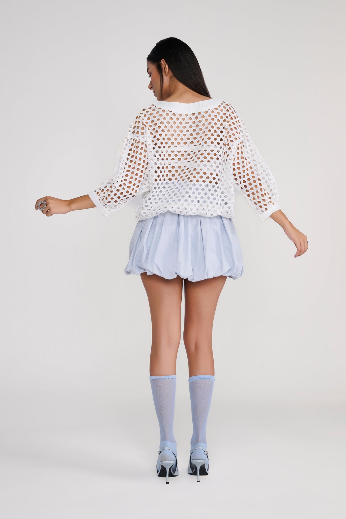 White Eyelet Top With Inner