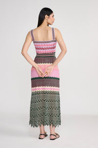 Chevron Knit Pointelle Maxi Dress