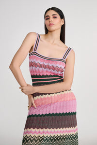 Chevron Knit Pointelle Maxi Dress
