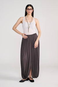 Grey Drape Harem Style Long Skirt