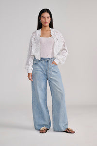 Blue Denim Rhinestone splatter jeans with belt