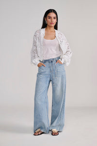 White Lace Bomber Jacket