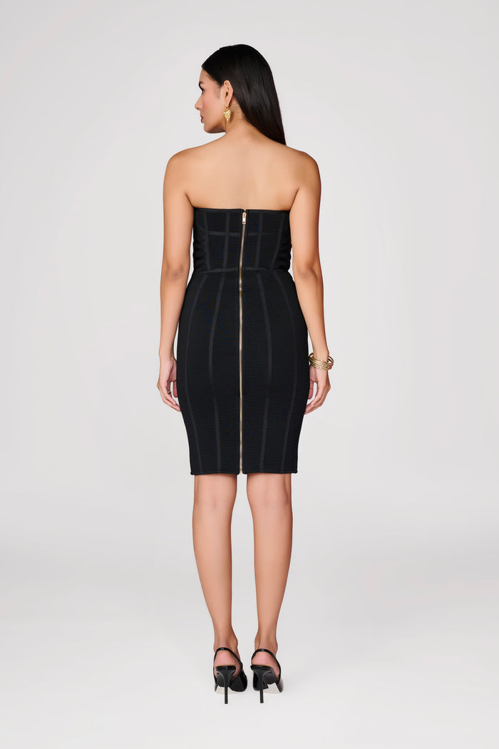 Black Tube Bandaged Dress