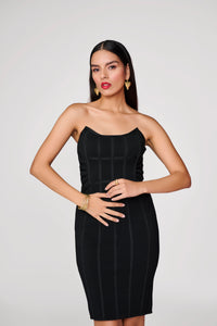 Black Tube Bandaged Dress